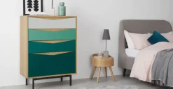 Cómoda Alta Louis – Roble y Verde