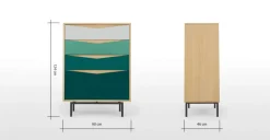 Cómoda Alta Louis – Roble y Verde