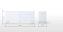 Cómoda Ancha Elona – Blanco Brillante