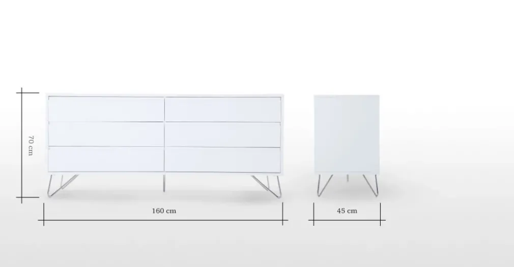 Cómoda Ancha Elona – Blanco Brillante