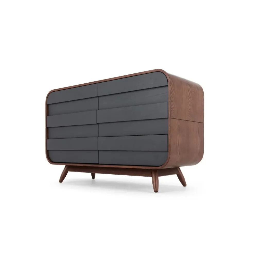 Cómoda Ancha Esme – Fresno Oscuro y Gris