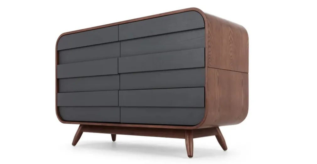 Cómoda Ancha Esme – Fresno Oscuro y Gris