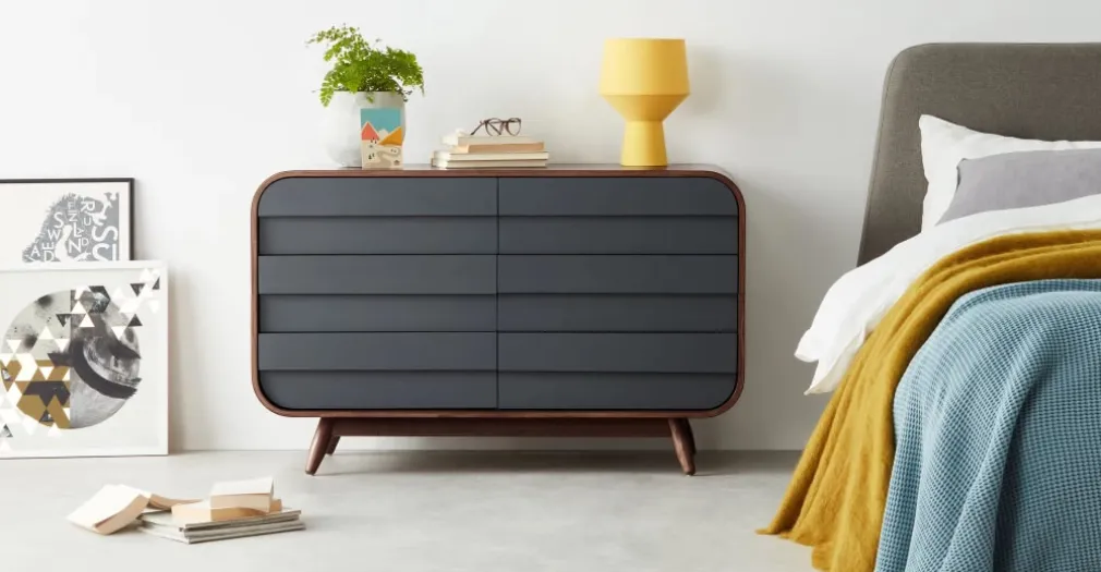 Cómoda Ancha Esme – Fresno Oscuro y Gris