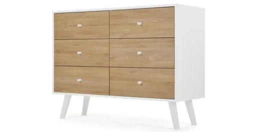 Cómoda Ancha Larsen – Roble y Blanco