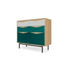 Cómoda Ancha Louis – Roble y Verde