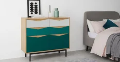 Cómoda Ancha Louis – Roble y Verde