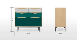 Cómoda Ancha Louis – Roble y Verde