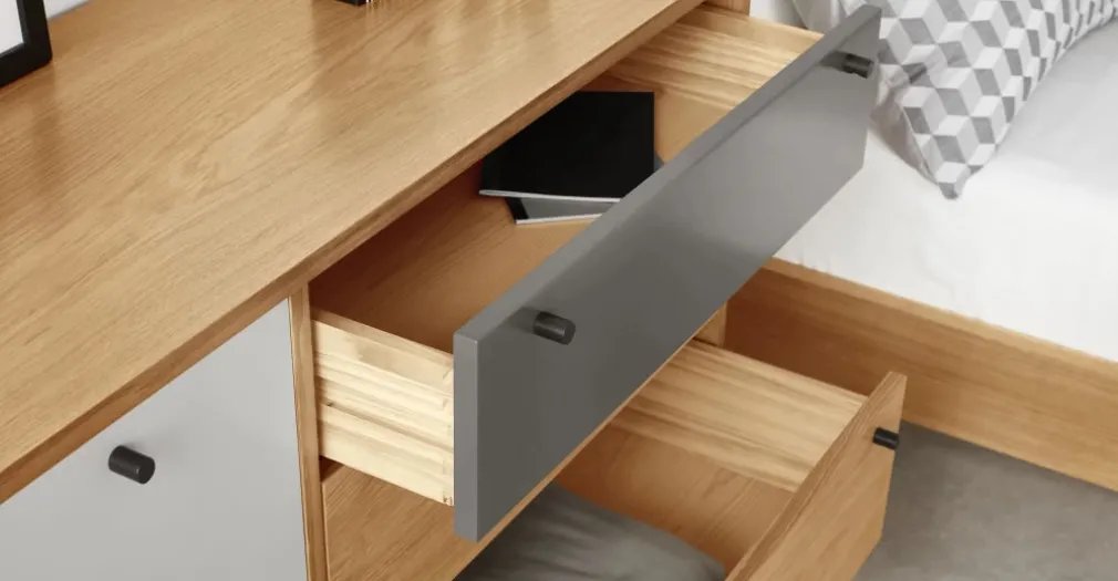 Cómoda Campton – Roble y Gris