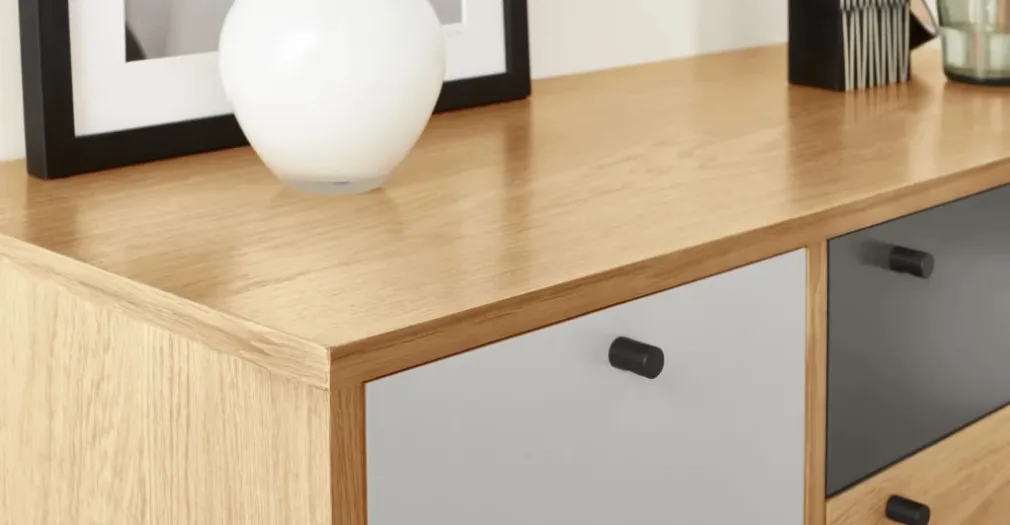 Cómoda Campton – Roble y Gris