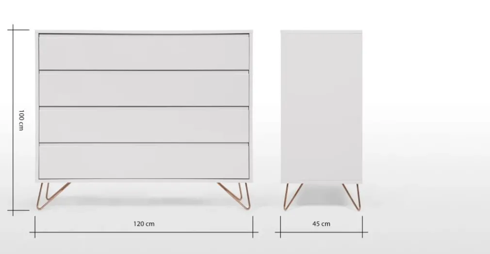 Cómoda Elona – Gris y Cobre