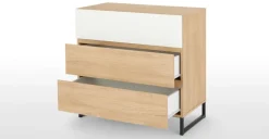 Cómoda Hopkins – Efecto Roble y Blanco