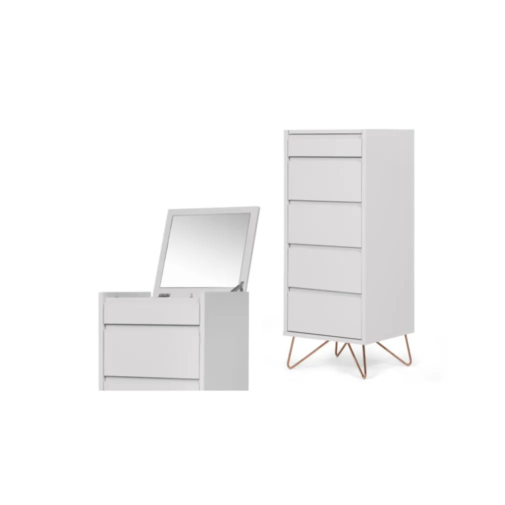 Cómoda Tocador Elona – Gris y Cobre