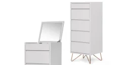 Cómoda Tocador Elona – Gris y Cobre