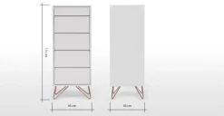 Cómoda Tocador Elona – Gris y Cobre