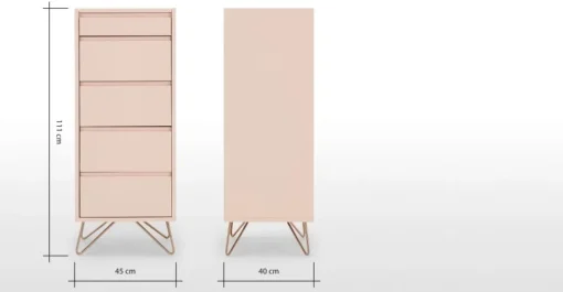 Cómoda Tocador Elona – Rosa Empolvado