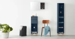 Columna para baño Elona – Azul oscuro y cobre