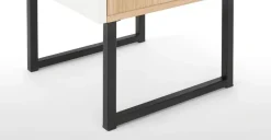 Conjunto de 2 mesitas de noche Hopkins – Efecto roble y blanco