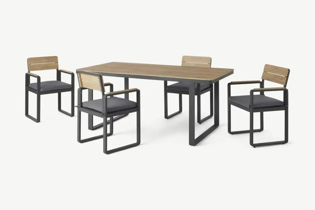 Conjunto de Comedor Topa – Efecto Pino y Gris