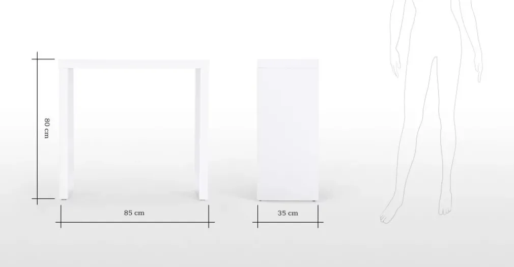 Consola pequeña Bramante – Blanco