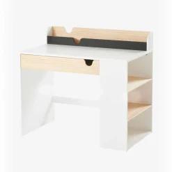 Escritorio Baker School con Estantes – Blanco