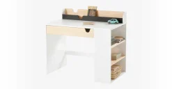 Escritorio Baker School con Estantes – Blanco