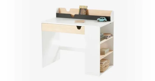 Escritorio Baker School con Estantes – Blanco