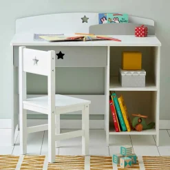 Escritorio Bellamy School – Blanco y Gris