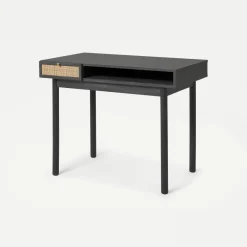Escritorio Compacto Pavia – Black y Ratán