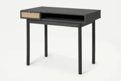 Escritorio Compacto Pavia – Black y Ratán