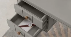 Escritorio Compacto Vintage Bourbon – Gris