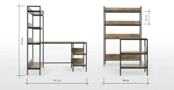 Escritorio con Estantes Lomond – Mango y negro