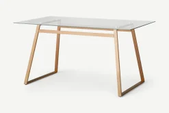 Escritorio Rectangular Haku – Cobre y Cristal