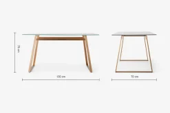 Escritorio Rectangular Haku – Cobre y Cristal