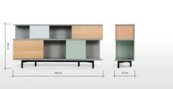 Estantería baja Fowler – Roble multicolor