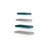 Juego de 4 estantes de pared Yumi – Gris y azul