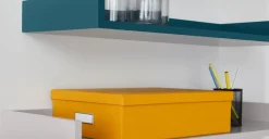 Juego de 4 estantes de pared Yumi – Gris y azul