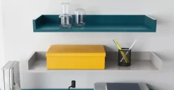 Juego de 4 estantes de pared Yumi – Gris y azul