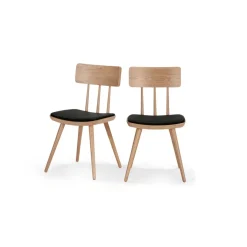 Juego de 2 sillas de comedor Kitson – Fresno natural y negro