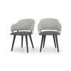 Juego de 2 sillas de comedor Nielson – Gris marga y granizo