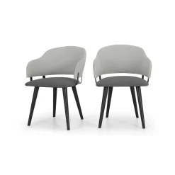 Juego de 2 sillas de comedor Nielson – Gris marga y granizo