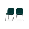 Juego de 2 sillas de comedor Safia – Terciopelo azul espuma de mar