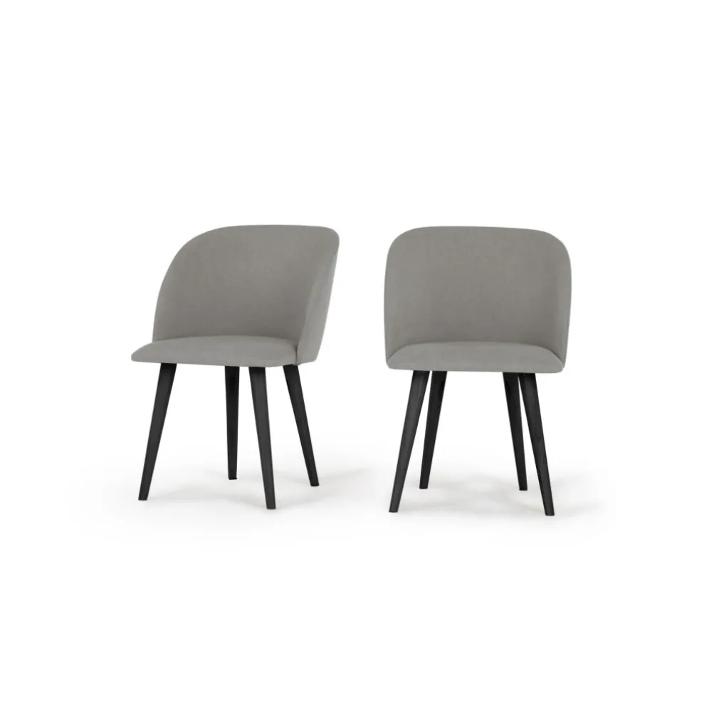 Juego de 2 sillas de comedor Stig – Gris manhattan y negro