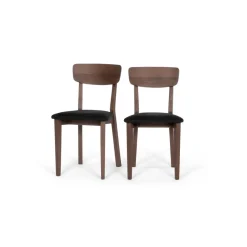 Juego de 2 sillas de comedor Jenson – Roble Oscuro y gris oscuro