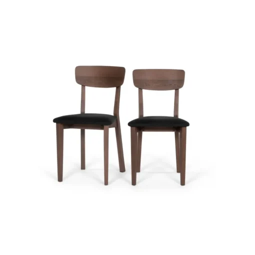 Juego de 2 sillas de comedor Jenson – Roble Oscuro y gris oscuro