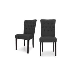 Juego de 2 sillas de comedor Flynn – Negro medianoche