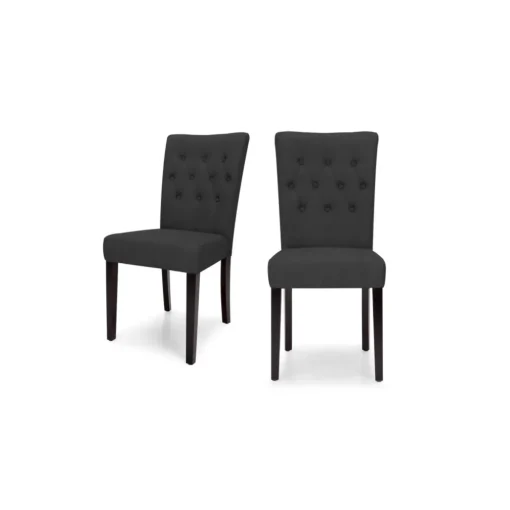 Juego de 2 sillas de comedor Flynn – Negro medianoche