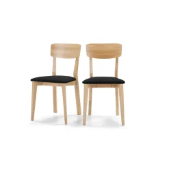 Juego de 2 sillas de comedor Jenson – Roble y gris oscuro