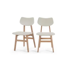 Juego de 2 sillas de comedor Jacob – Alabastro y fresno