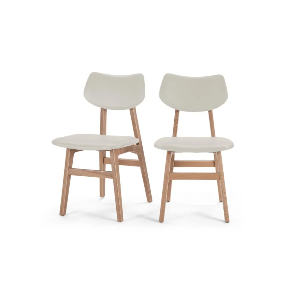 Juego de 2 sillas de comedor Jacob – Alabastro y fresno