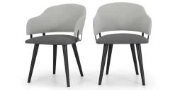 Juego de 2 sillas de comedor Nielson – Gris marga y granizo